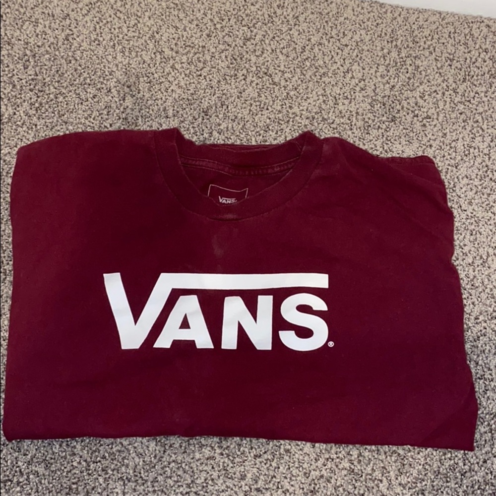 Maroon short sleeve vans shirt